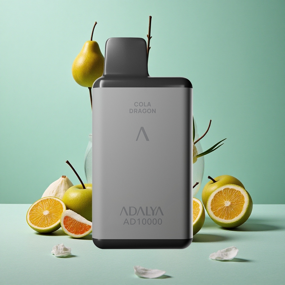 Adalya AD 10000 Puffs Space siva Mint Point z aluminijasto cevjo in USB-C polnjenjem