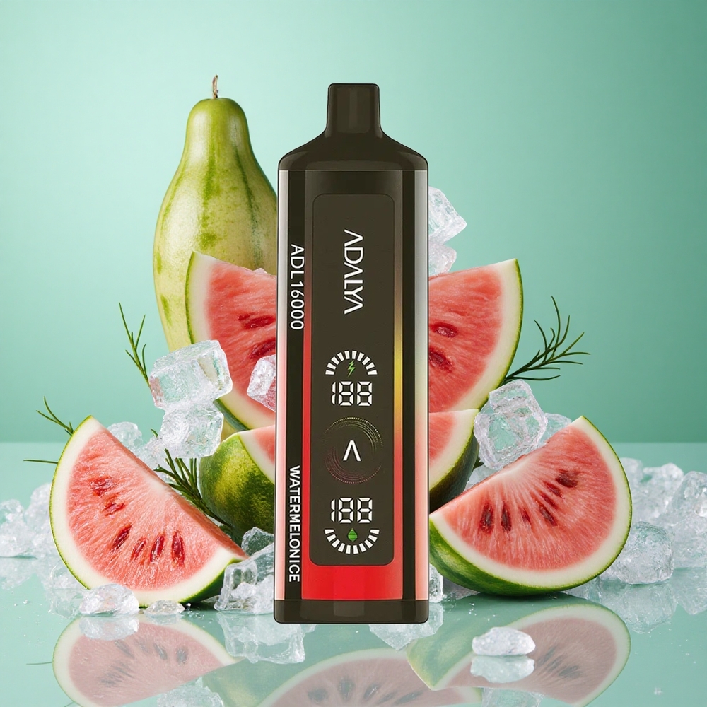 Adalya ADL 16000 PRO Puffs Za enkratno uporabo Vape Ledenomenjena lubenica z USB-C polnjenjem