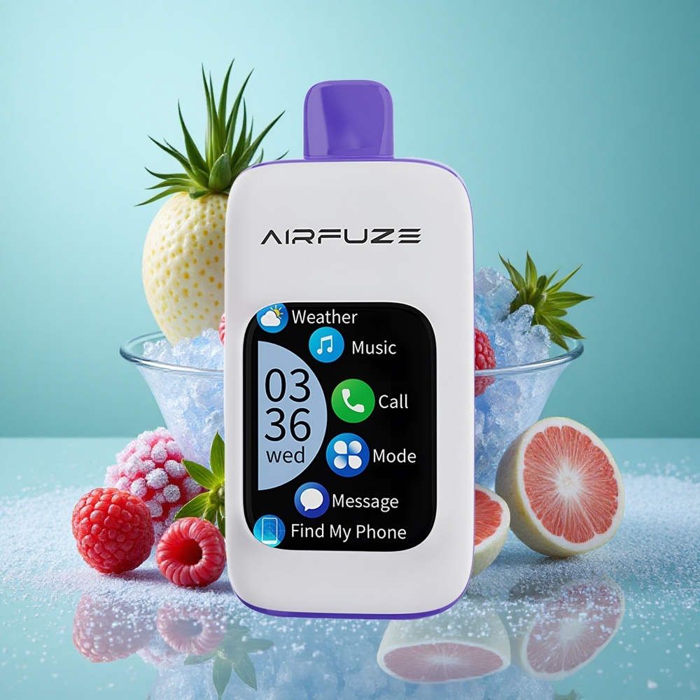 AirFuze Smart 30000 Puffs Za enkratno uporabo Vape Modra Malina Led (900mAh baterija Type-C polnjenje)