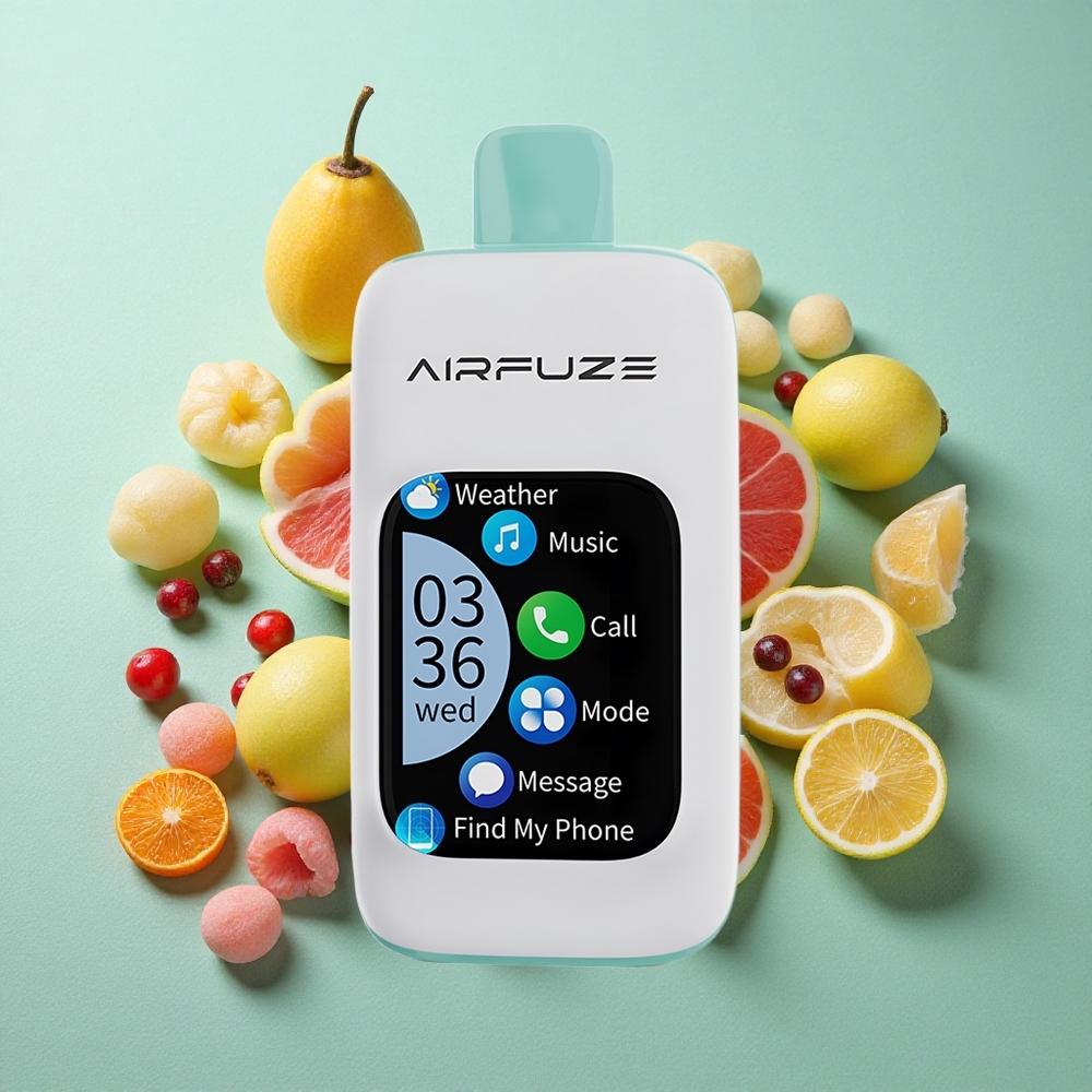 AirFuze Smart 30000 Puffs Za enkratno uporabo Vape Rainbow Sadni Izbruh z zaslonom 201 TFT z dotikom