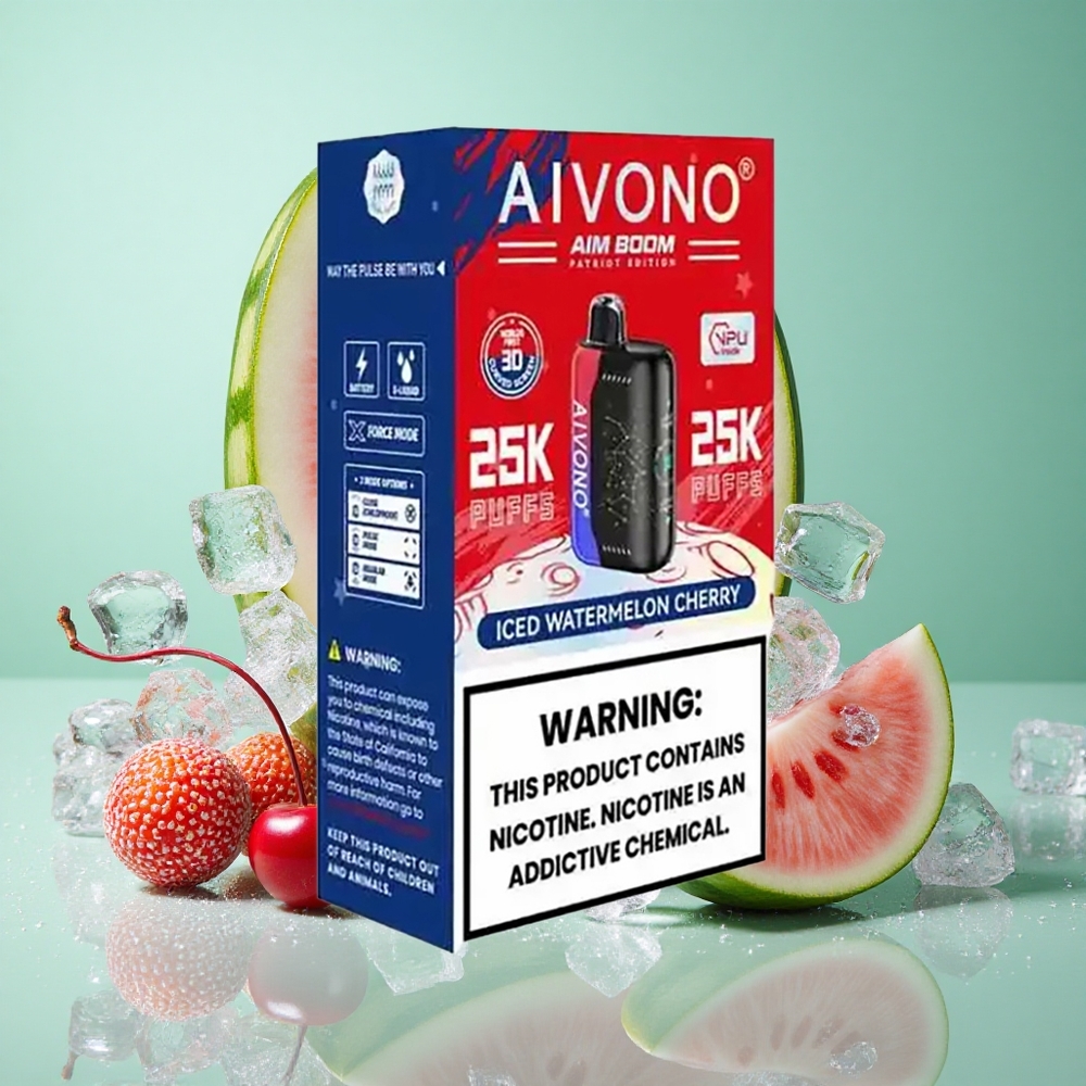 Aivono AIM BOOM 25000 Puffs Ledeno lubenica češnja z 650mAh baterijo