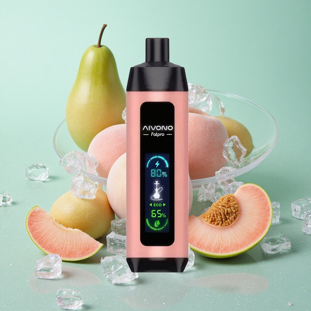 Aivono AIM FATPRO 22000 Puffs Breskva Led (Peach Ice) z 28ml E-tekočino