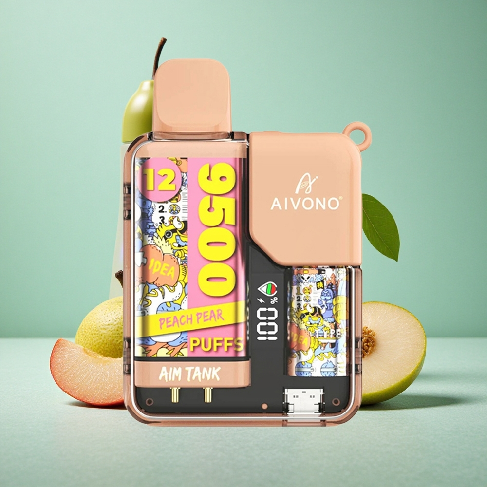 Aivono AIM-TANK 9500 Puffs Breskva Hruška z 18ml E-tekočine in LCD Zaslonom
