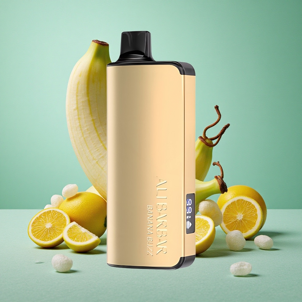 Alibarbar Ingot 9000 Puffs Bananovo Rojenje z 22ml E-tekočine in LED zaslonom