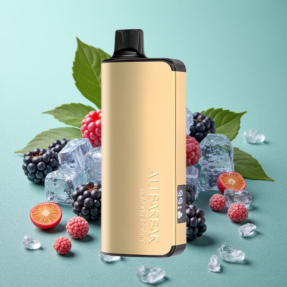 Alibarbar Ingot 9000 Puffs Črni jagodi led (22ml kapaciteta e-tekočine)