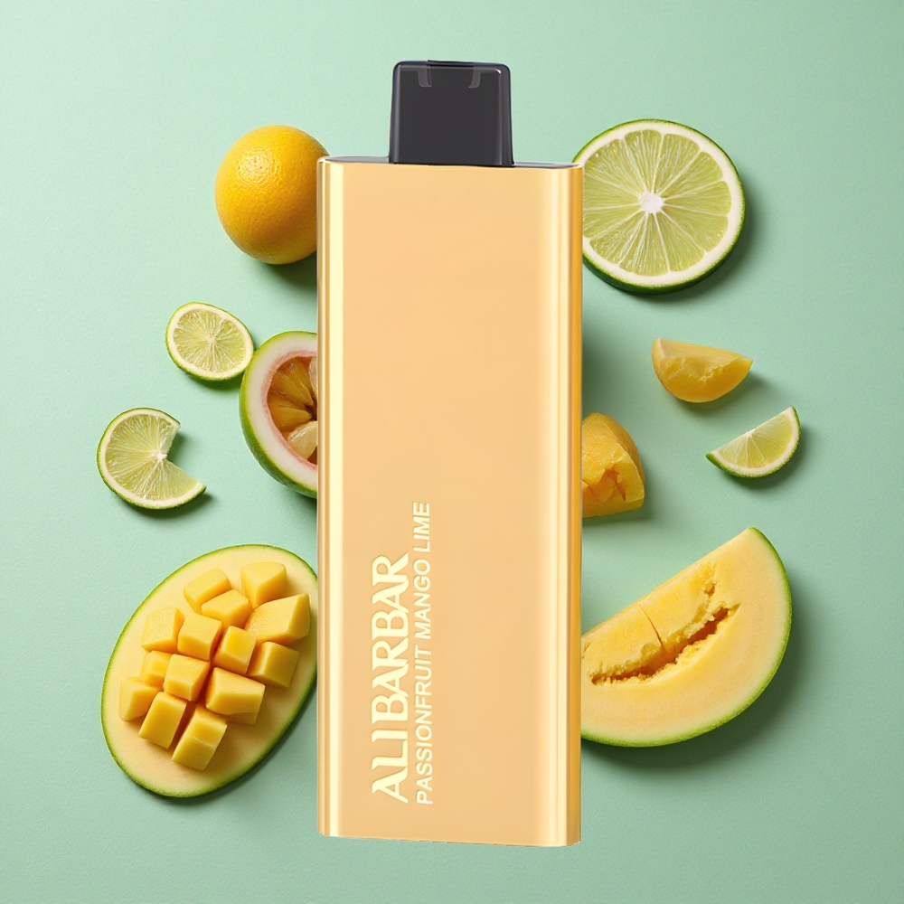Alibarbar Pandora 7000 Puffs Enkratna E-cigareta z Okusom Pasijonke Manga in Lime (do 7000 potegov 17 ml tekočine)