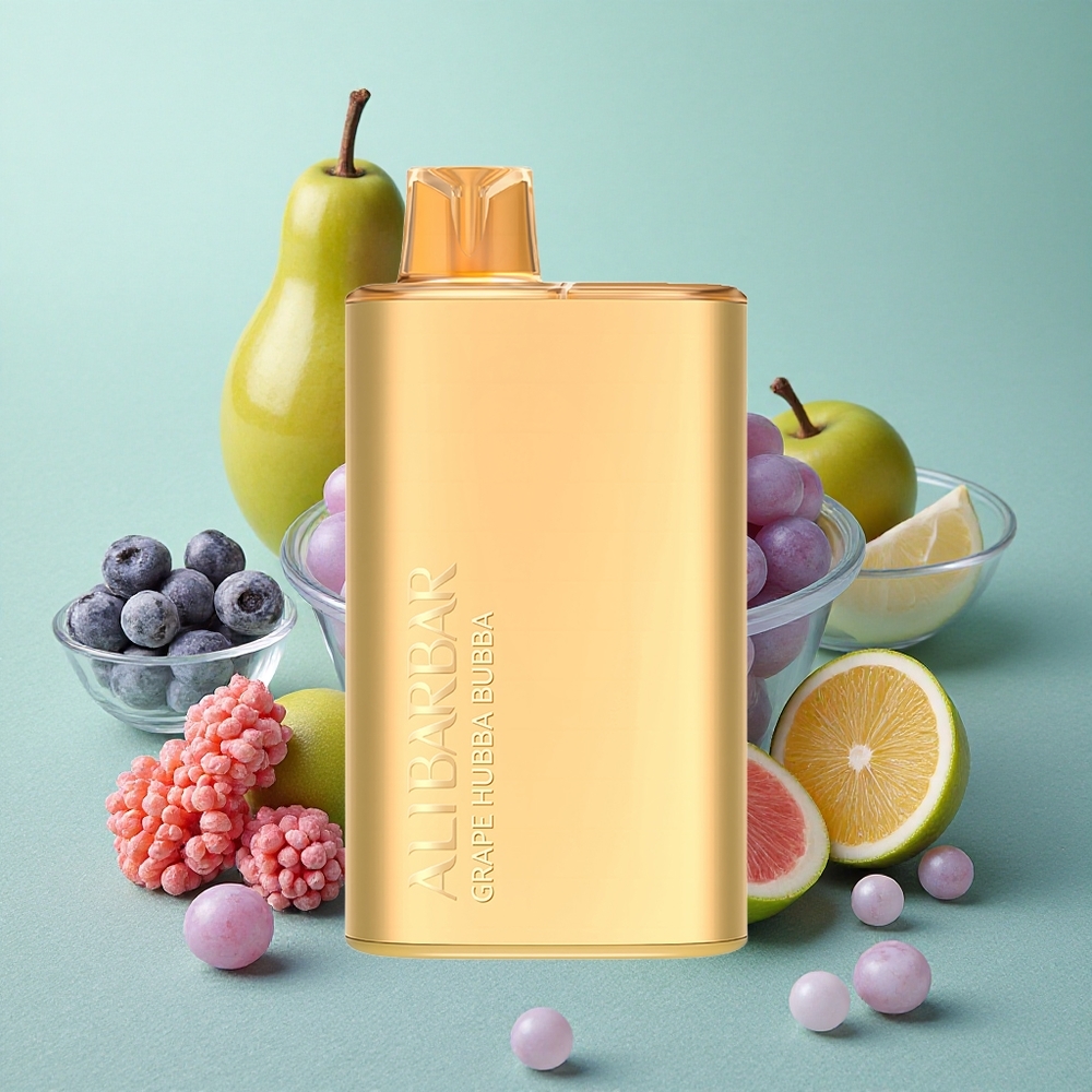 Alibarbar Rich 8000 Puffs Enkratna E-cigareta z 20ml E-tekočine Grozdna Hubba Bubba