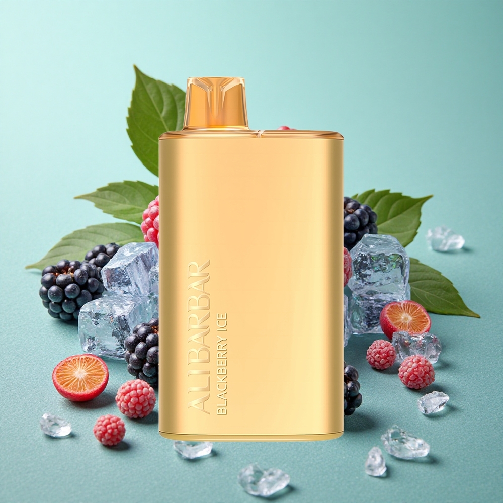 Alibarbar Rich 8000 Puffs Za enkratno uporabo Vape Črni Jagodni Led z 20ml E-tekočine in 8000 Potegi