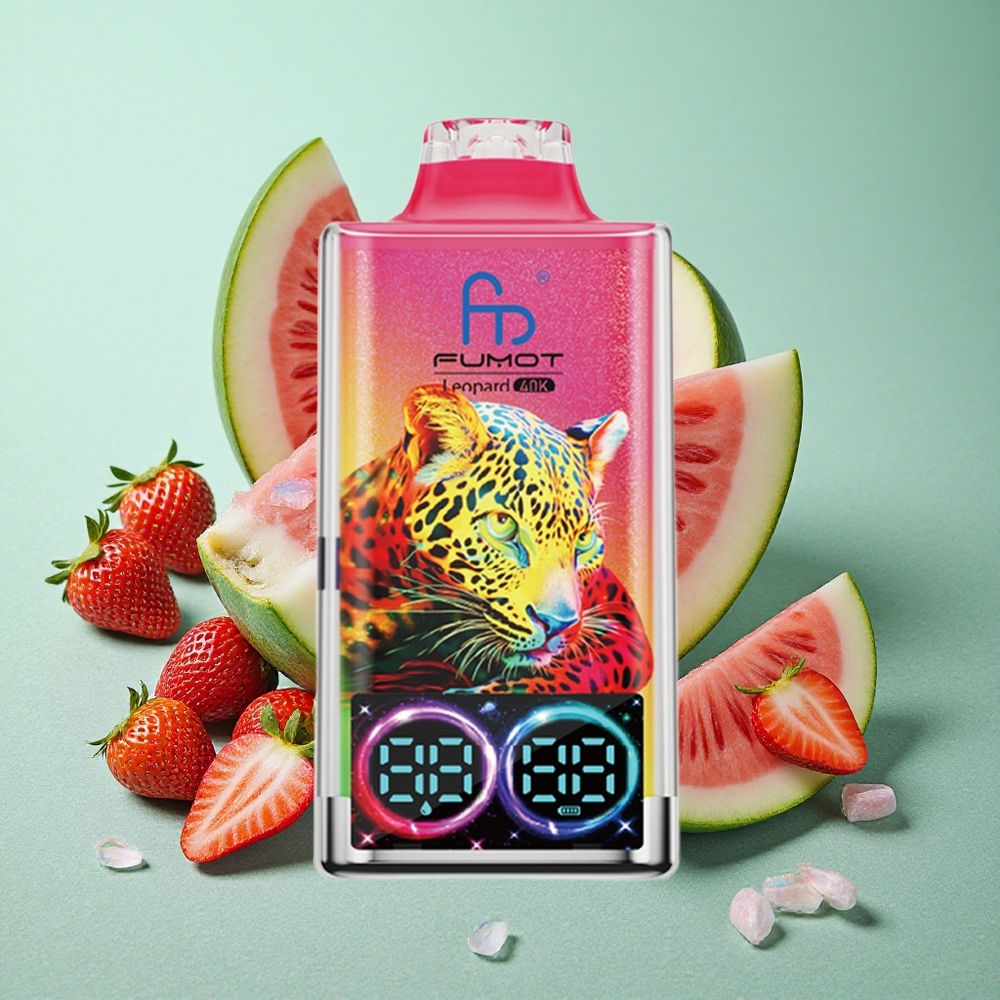 Fumot Leopard 40K Puffs Enkratna E-cigareta Jagoda Lubenica z 700mAh Baterijo