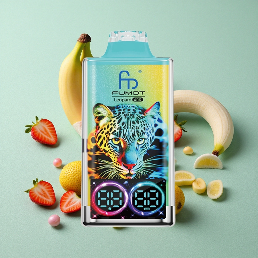 Fumot Leopard 40K Puffs Jagoda Banana Dvojna Mreža Tip-C Polnjenje