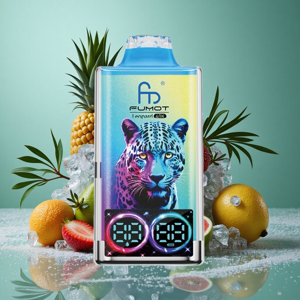 Fumot Leopard 40K Puffs Črni Zmaj Led Dual Mesh