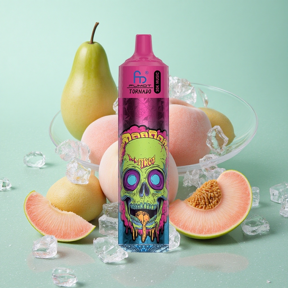 Fumot RandM Tornado 30000 Puffs Breskva Led Dispozabilna Vapa z 30mL E-tekočine