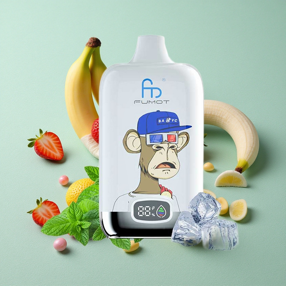 Fumot Tornado Digital Box 12000 Puffs Jagoda Banana z 20ml E-tekočine in Type-C Polnjenjem