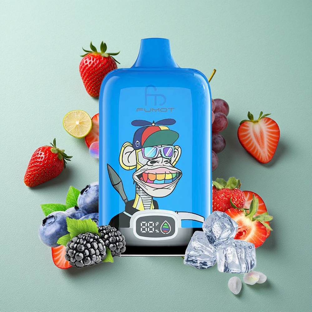 Fumot Tornado Digital Box 12000 Puffs Jagoda Grozdje z 20ml E-Liquid in Type-C Polnjenjem