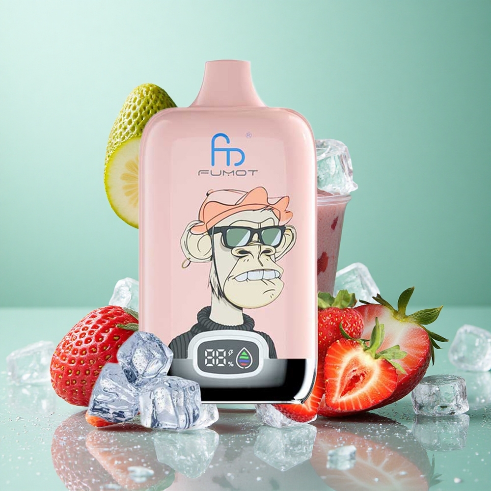 Fumot Tornado Digital Box 12000 Puffs Jagoda Led z 20ml E-Liquid in Type-C Polnjenje