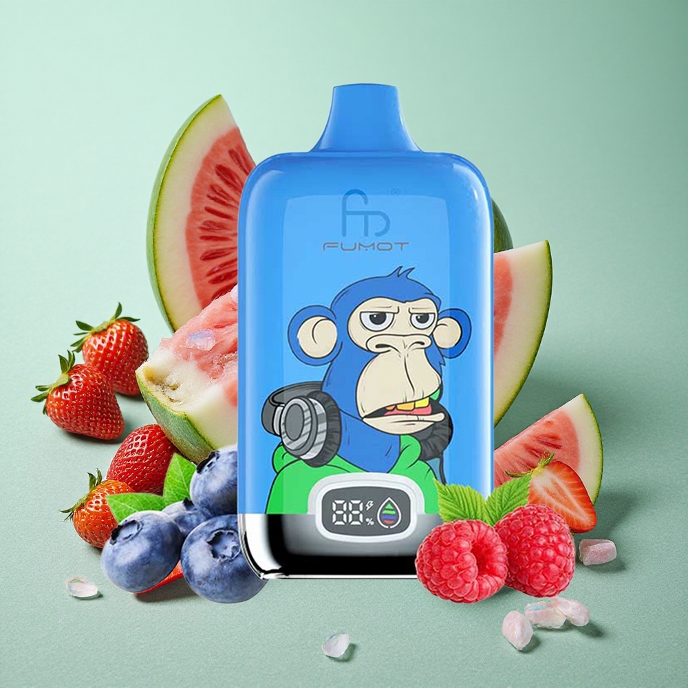 Fumot Tornado Digital Box 12000 Puffs Jagoda Lubenica z 20ml E-tekočine in 550mAh baterijo